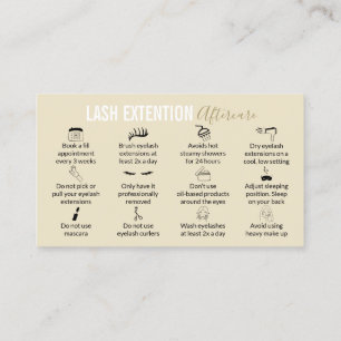 Carte De Visite Conseils et instructions de soins après-cils moder