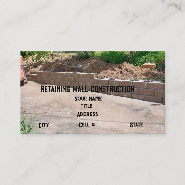 Carte De Visite Conserver la construction du mur (Devant)