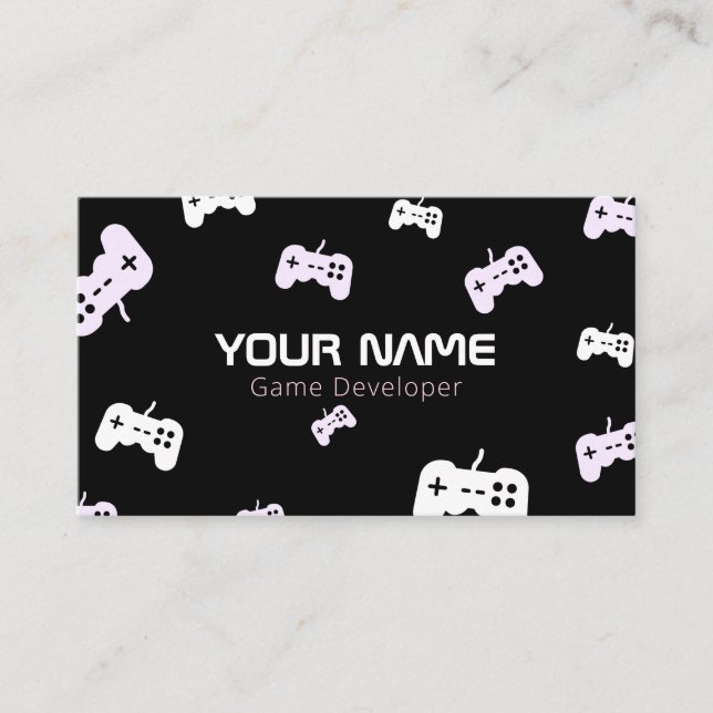 Carte De Visite Console de test de développeur de jeux vidéo noir  (Devant)