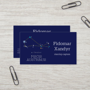 Carte De Visite Constellation de l'hémisphère Sud Piscis Austrinus