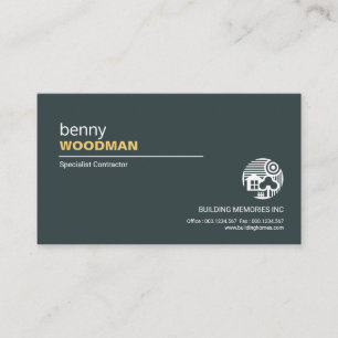 Carte De Visite Constructeur bleu cyan professionnel élégant
