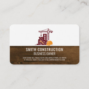Carte De Visite Constructeur Chantier de construction Grain de