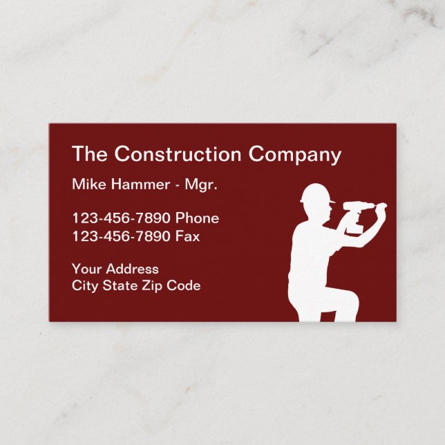 Carte De Visite Constructeur de chantier (Devant)