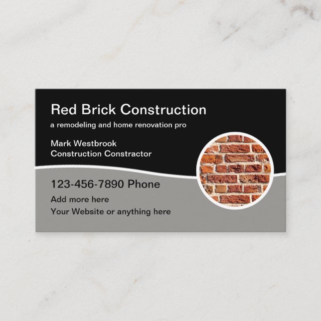 Carte De Visite Constructeur de construction moderne Modèle modifi (Devant)