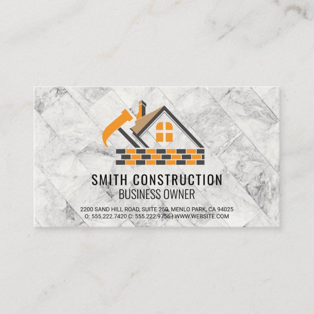 Carte De Visite Constructeur de maisons | Architecte (Devant)