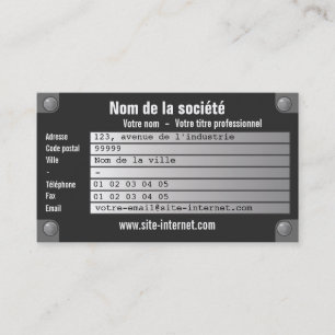 Carte De Visite constructeur de plaque