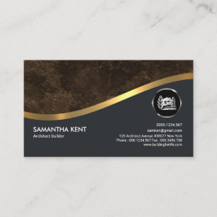 Carte De Visite Constructeur grunge Brown exquis d'architecte de