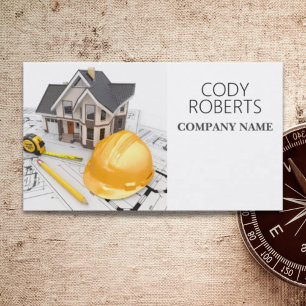 Carte De Visite Constructeur Handyman Architecte Contractant Const