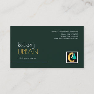 Carte De Visite Constructeur moderne professionnel simple de vert