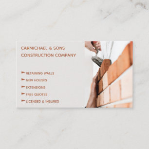 Carte De Visite Constructeur professionnel moderne de briqueteurs