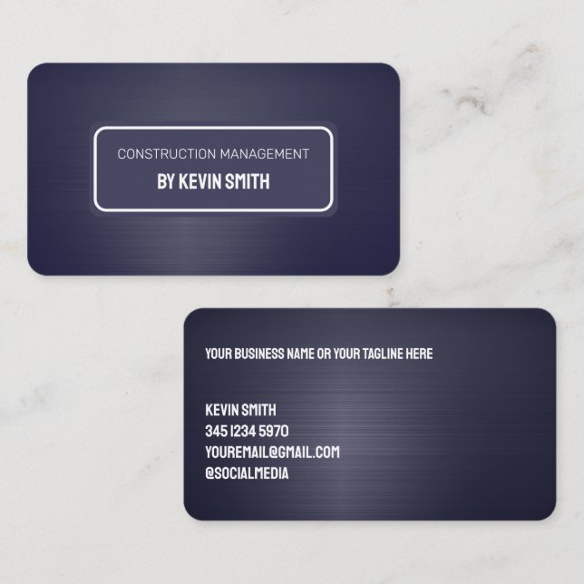 Carte De Visite Construction (Devant / Derrière)