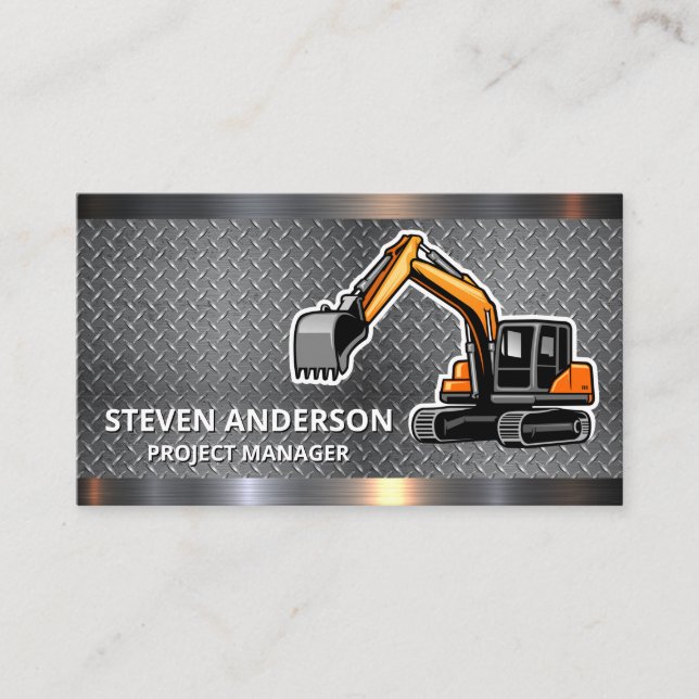 Carte De Visite Construction | Acier diamant Acier Métal Triage (Devant)