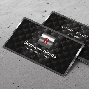 Carte De Visite Construction Acier Frontière Monogramme Luxe Noir