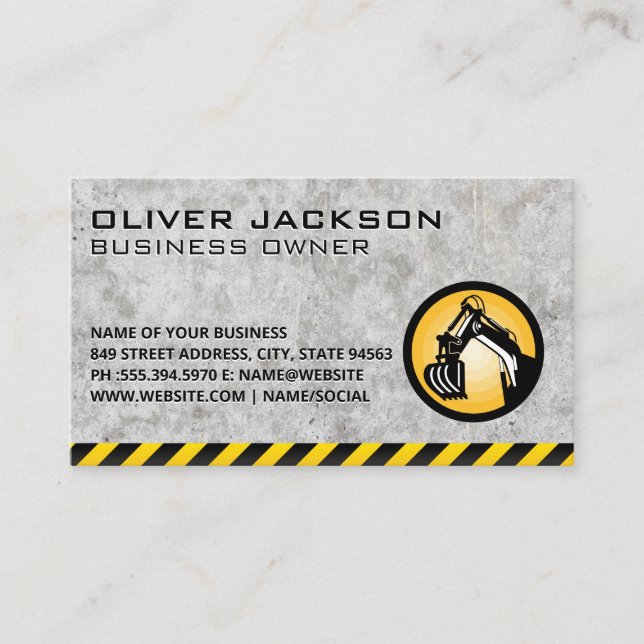 Carte De Visite Construction | Béton | Dozer Earth | Constructeur (Devant)