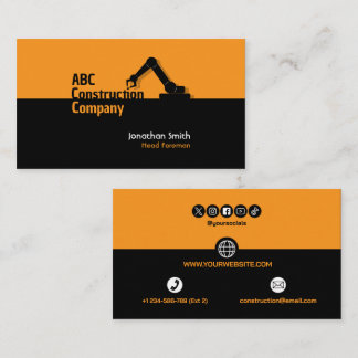 Carte De Visite Construction Building Crane Business Card