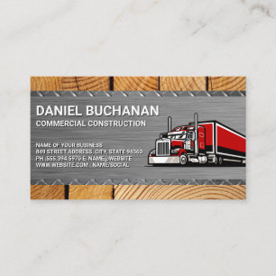 Carte De Visite Construction   Camion à benne basculante   Constru