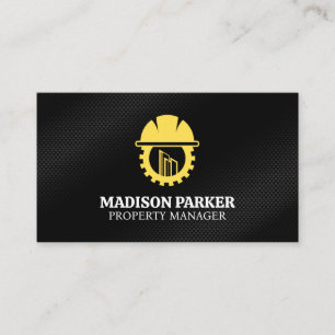 Carte De Visite Construction Casque de Chantier Logo Marteau B