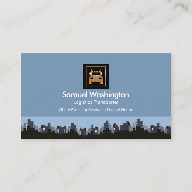 Carte De Visite Construction City Skyline Gold Semi-Chaîne logisti (Devant)