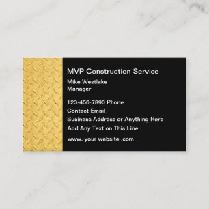 Carte De Visite Construction classique Grattage en métal simulé