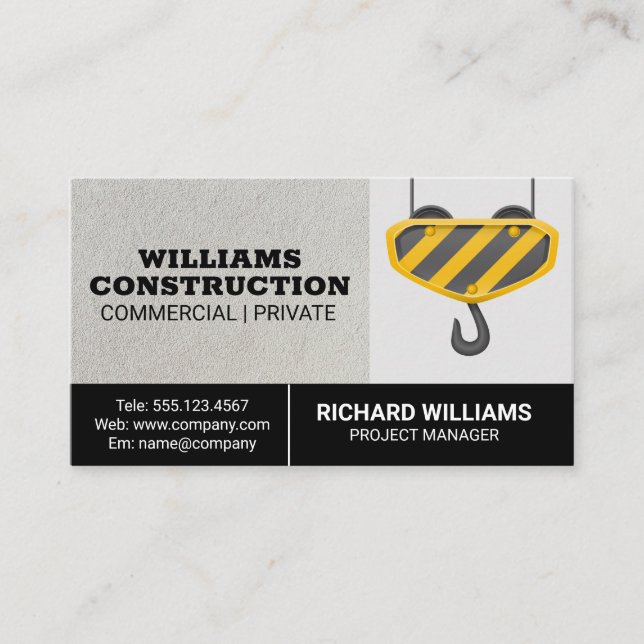 Carte De Visite Construction commerciale | Grue (Devant)