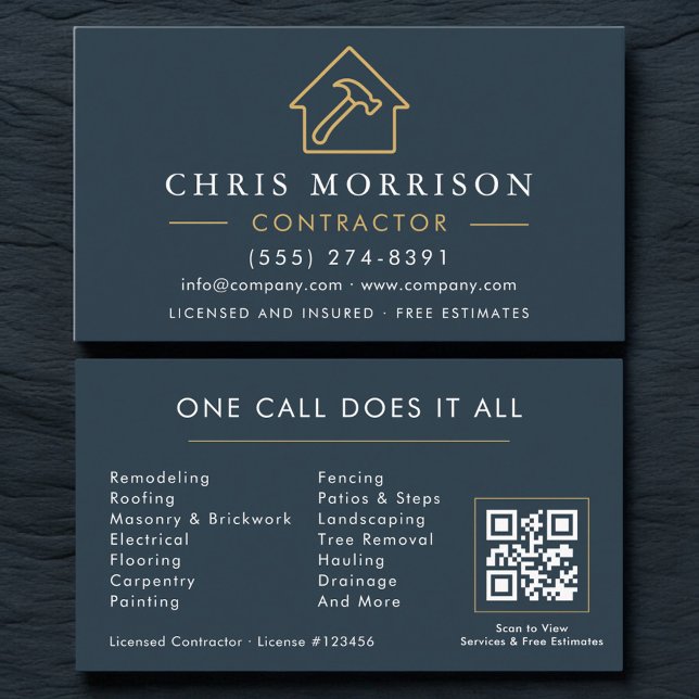 Carte De Visite Construction Company QR Code (Créateur téléchargé)