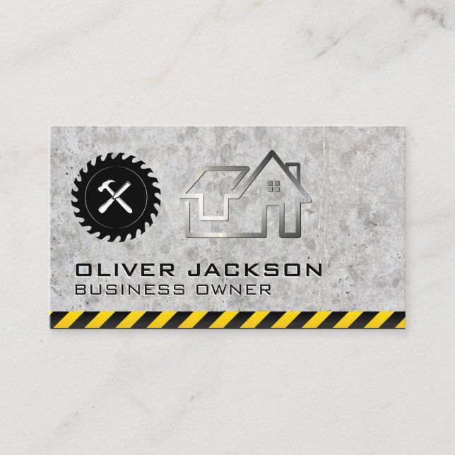 Carte De Visite Construction | Constructeur | Rénovations immobili (Devant)