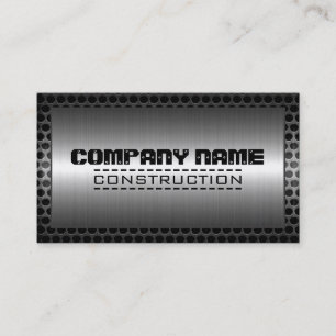 Carte De Visite Construction d'argent Élégante bordure métallique