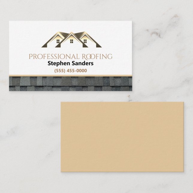 Carte De Visite Construction de bardeaux de toiture professionnels (Devant / Derrière)