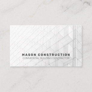 Carte De Visite Construction de bâtiments commerciaux Blanc gris s