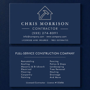 Carte De Visite Construction de bâtiments modernes Bleu marine Arg