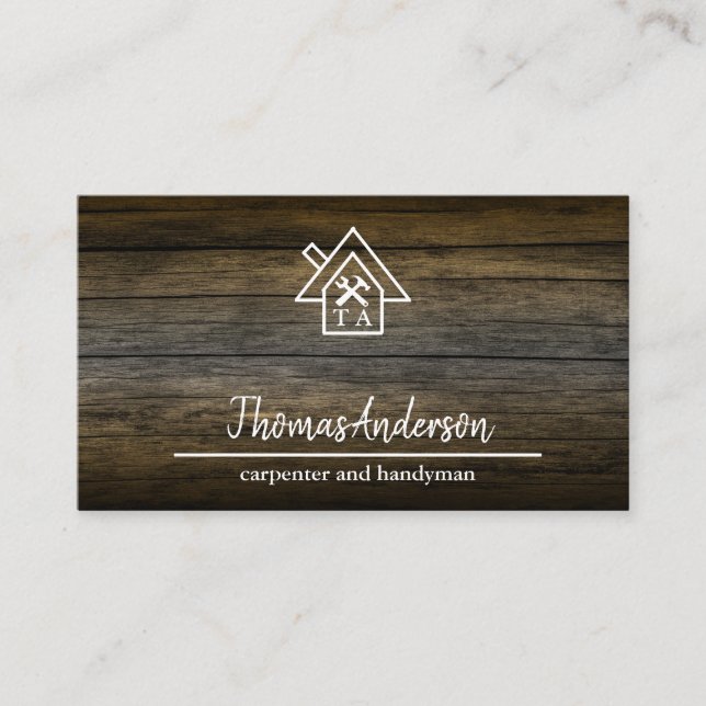 Carte De Visite Construction de bois professionnel Handman Carpent (Devant)