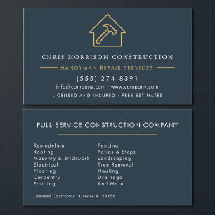 Carte De Visite Construction de bricolage