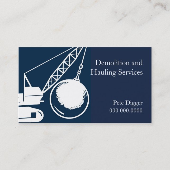 Carte De Visite Construction de démolition et de service de transp (Devant)
