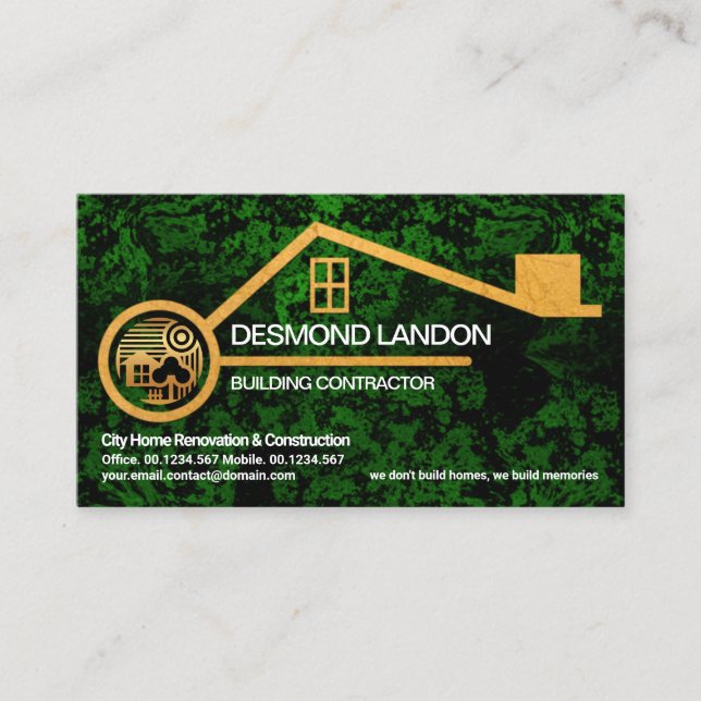 Carte De Visite Construction de l'édifice Gold de Green Forest Lan (Devant)