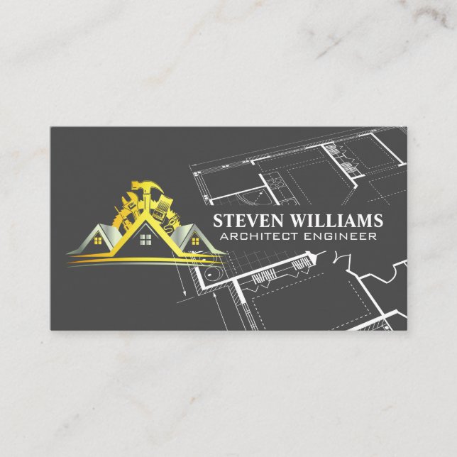 Carte De Visite Construction de l'entrepreneur général | Plan dire (Devant)