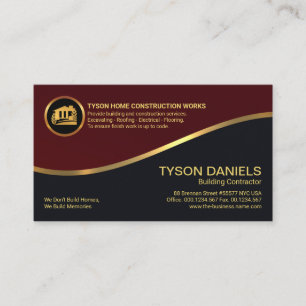 Carte De Visite Construction de l'usine Gold Wave de couche gris r