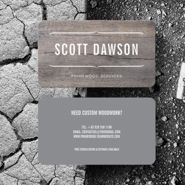 Carte De Visite Construction de menuiserie sur mesure pour homme à (Personalize with your business card details)