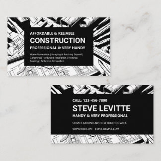 Carte De Visite Construction de modèle audacieux