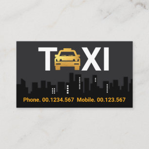 Carte De Visite Construction de voiture de taxi en or Silhouette