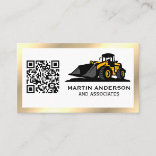Carte De Visite Construction d'entreprise Code QR Métallique d