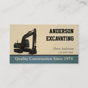 Carte De Visite Construction d'excavatrice