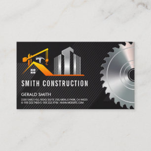 Carte De Visite Construction du bâtiment Scie Entrepreneur