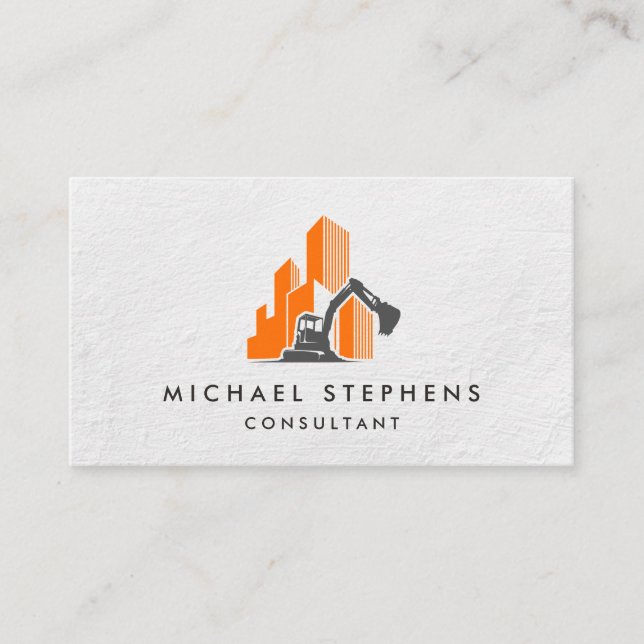 Carte De Visite Construction | Earth Mover | Bâtiment commercial (Devant)