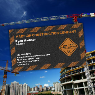 Carte De Visite Construction Entrepreneur de construction
