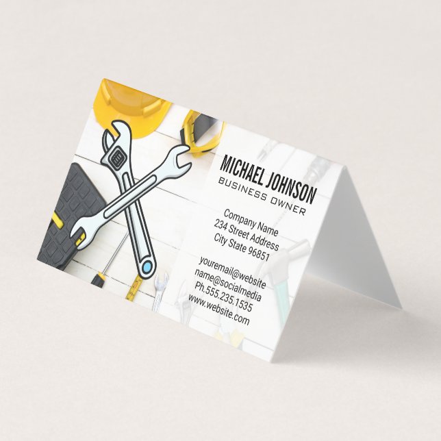 Carte De Visite Construction Equipment | Home Repair Hand Tools (Devant)