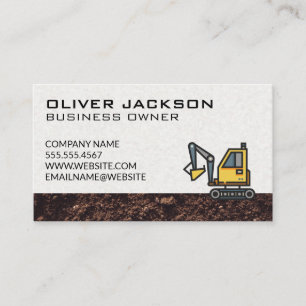 Carte De Visite Construction   Excavateur   Jetée