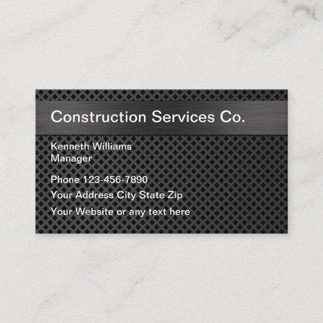 Carte De Visite Construction fraîche moderne (Devant)