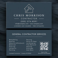 Carte de visite Construction Générale Bleu Argent