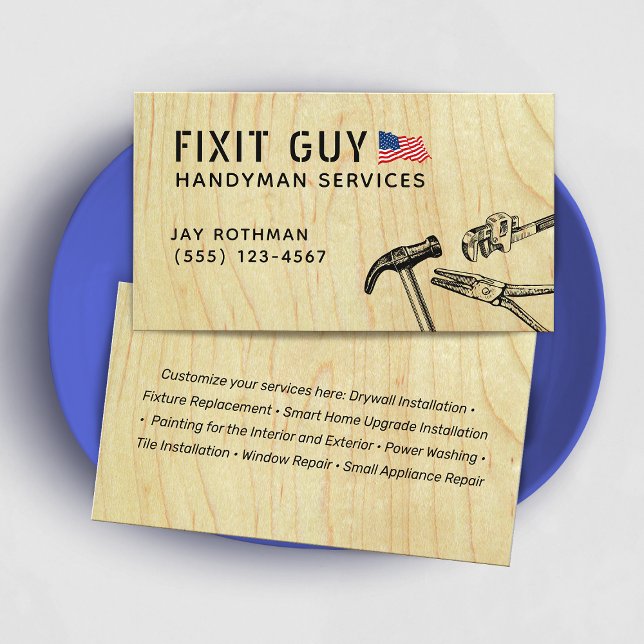 Carte De Visite Construction Handyman Outils, Patriotique (Créateur téléchargé)