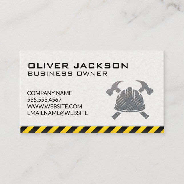 Carte De Visite Construction | Logo de Hardhat Hammers (Devant)